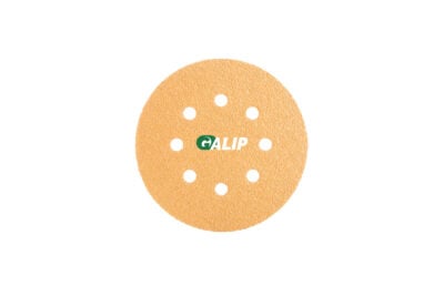 GALIP, 5 Inch 125mm 8 Hole Sanding Discs Gold Hook and Loop, front