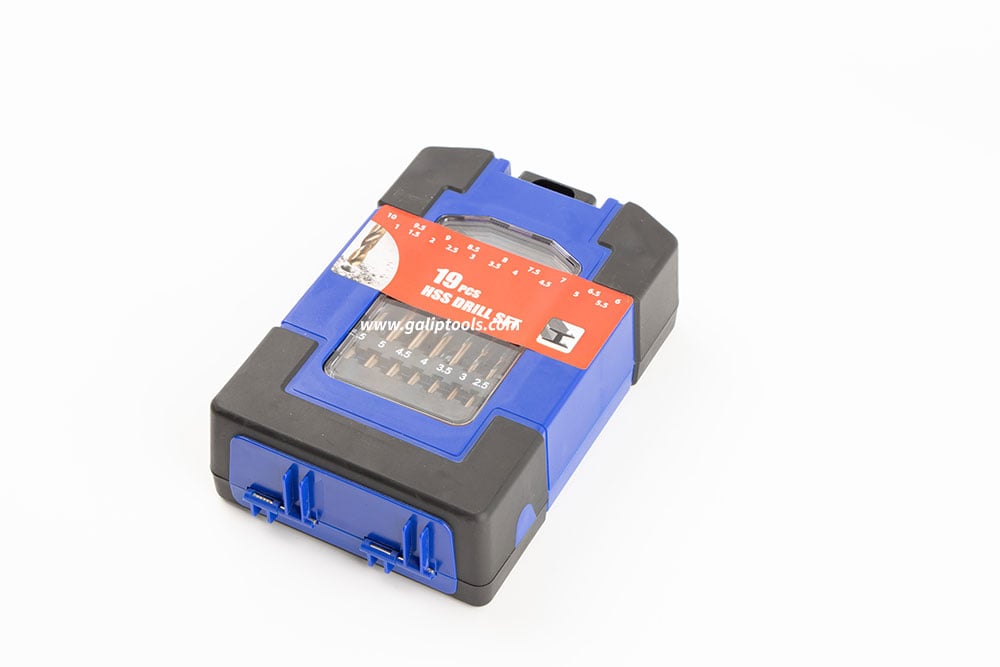 19pcs HSS drill bit with plastic box