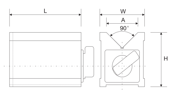 Magnetic V-Block Dimensions Diagram